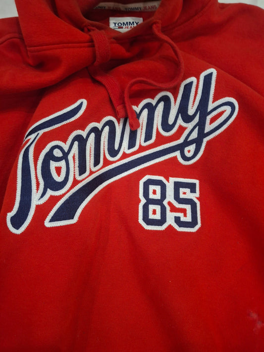 100% Authentic Red Tommy Jeans College graphic 85 Hoodie, #mirencle, Medium, #unique